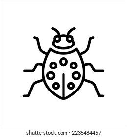 Vector line icon for bug