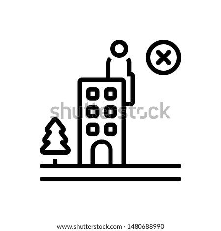 Vector line icon for building