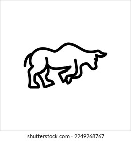 Vector line icon for bull