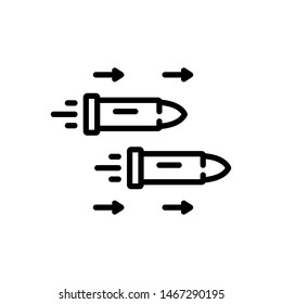 Vector line icon for bullet