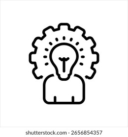 Icono de línea de Vector para inteligencia de negocios