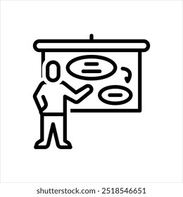 Icono de línea de Vector para Plan de negocios