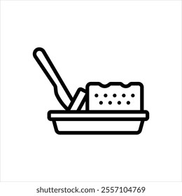 Vector line icon for butter