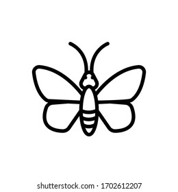 Vector line icon for butterfly