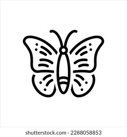 Vector line icon for butterfly