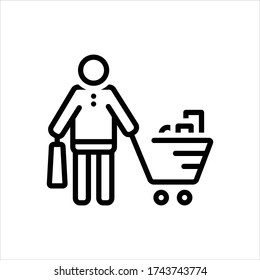 Icono de línea de vector para el comprador