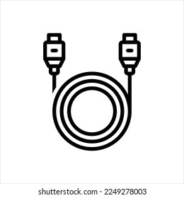 Vector line icon for cables