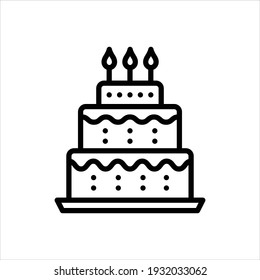 Vector Line Icon For Cake