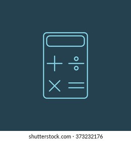 Vector Line Icon Of Calculator. Eps-10.