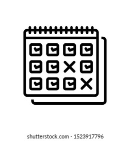 Vector line icon for calendar