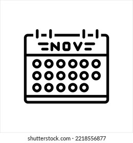 Icono de línea del vector para el calendario