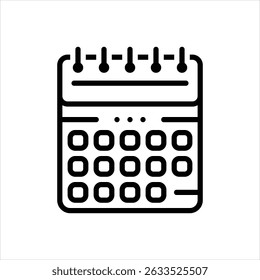 Ícone de linha de vetor para calendário