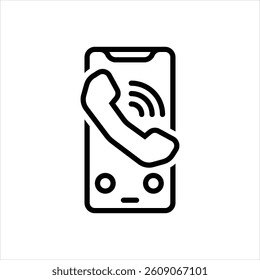 Vector line icon for call