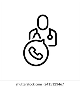 Icono de línea del vector para llamar al médico