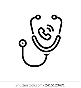Vector line icon for call the doctor