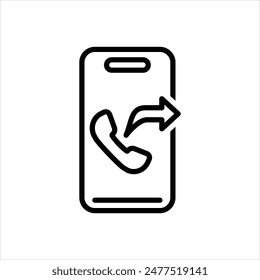 Icono de línea de Vector para el desvío de llamada