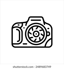 Vector line icon for camera