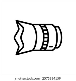 Vector line icon for camera lenses