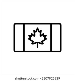 Vector line icon for canada
