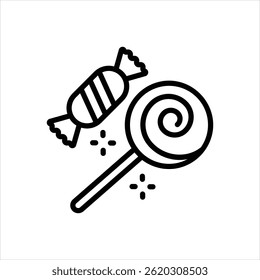 Ícone de linha de vetor para doces