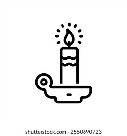 Vector line icon for candle