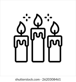 Vektorliniensymbol für Kerze