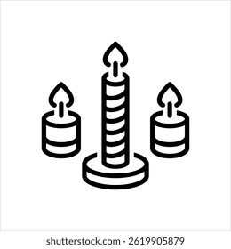 Vektorliniensymbol für Kerzen