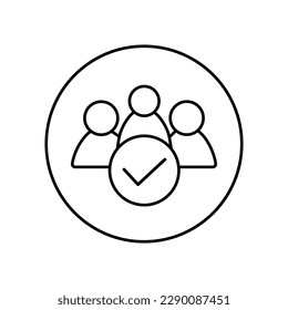 Vector line icon for capable. able illustration sign. adept symbol. adequate logo.