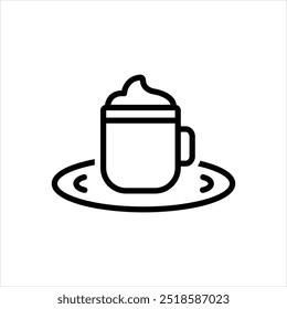 Ícone de linha de vetor para cappuccino