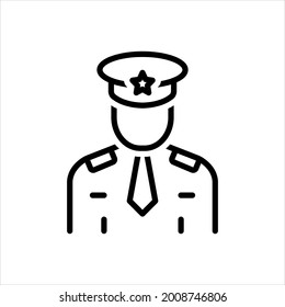 Vector line icon for captain