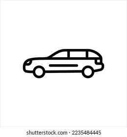 Vector line icon for car