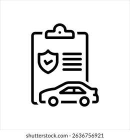 Vector line icon for car policy
