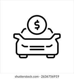 Vector line icon for car purchase