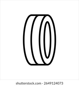 Ícone de linha de vetor para pneu de carro