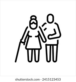 Vector line icon for caregiver