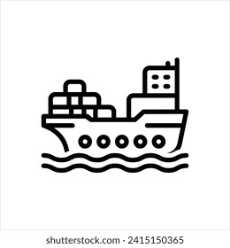 Vector line icon for cargo