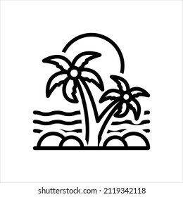 Icono de línea de vector para el caribe