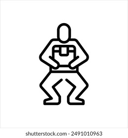 Vector line icon for carry box