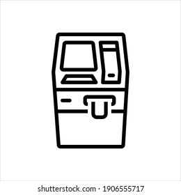 Vector line icon for cash machine