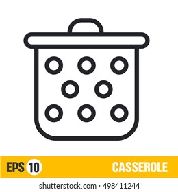 Vector line icon casserole