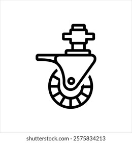 Vector line icon for caster wheel