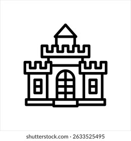 Vector line icon for castle