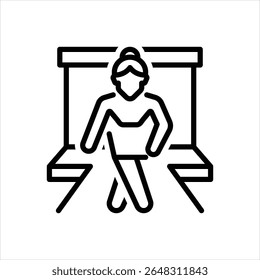Vector line icon for cat walk
