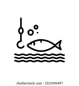 Vector line icon for catch fish