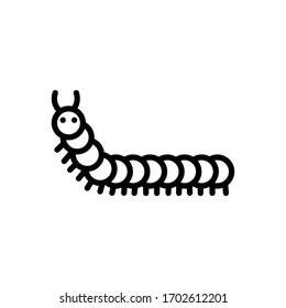Icono de línea del vector para oruga