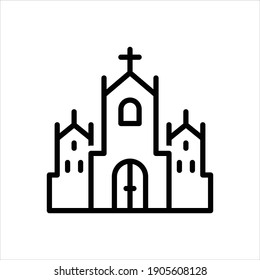 Vector line icon for cathedral