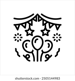 Icono de línea de Vector para celebrar