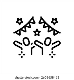 Vector line icon for celebration