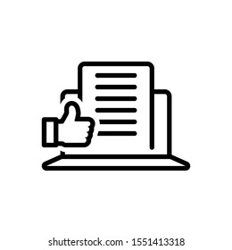 Vector line icon for certainly