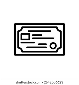 Vector line icon for certificate